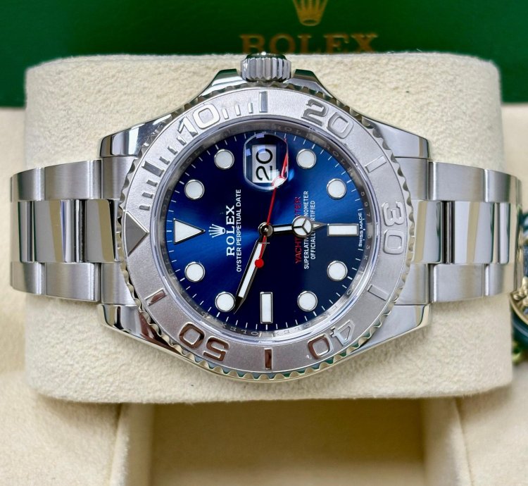 Rolex Yacht-master 40 40mm Blue Dial Platinum Bezel 116622 Box