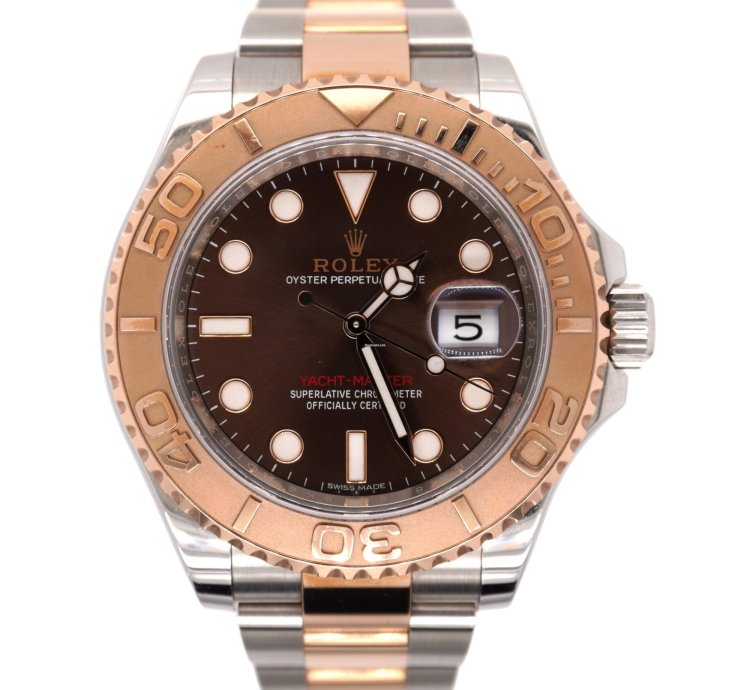 Rolex Yacht-master 40 40mm Oyster 18k Rose Gold Steel Watch Chocolate Dial 116621