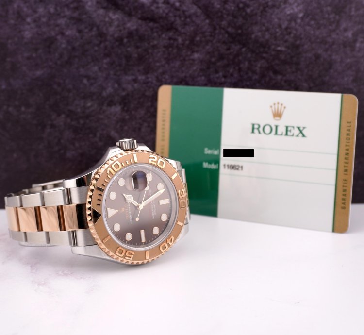 Rolex Yacht-master 40 40mm Oyster 18k Rose Gold Steel Watch Chocolate Dial 116621