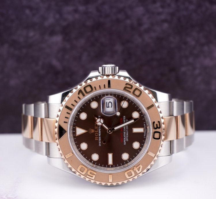 Rolex Yacht-master 40 40mm Oyster 18k Rose Gold Steel Watch Chocolate Dial 116621