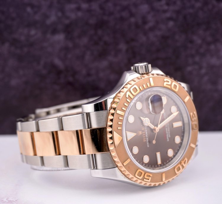 Rolex Yacht-master 40 40mm Oyster 18k Rose Gold Steel Watch Chocolate Dial 116621