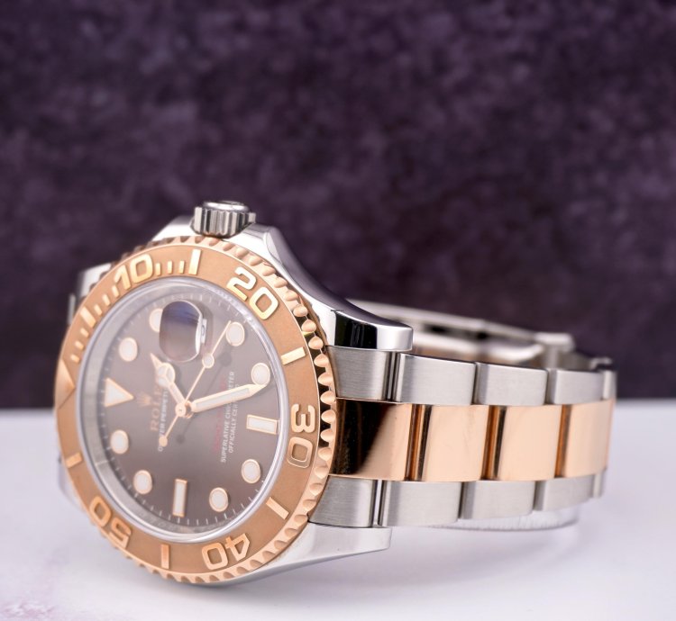 Rolex Yacht-master 40 40mm Oyster 18k Rose Gold Steel Watch Chocolate Dial 116621