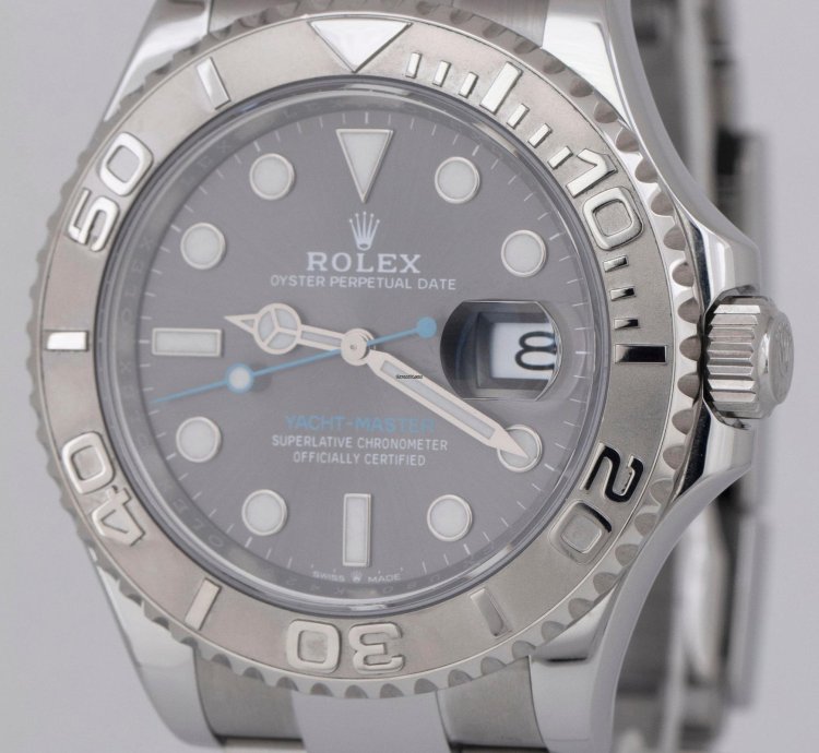 Rolex Yacht-master 40 New Papers Rolex Yacht-master 40 Rhodium Blue Platinum Steel 126622 Watch Box