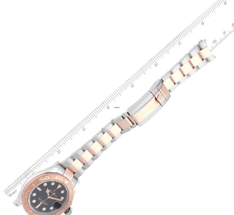 Rolex Yacht-master 40 Rose Gold Steel Black Dial Mens Watch 116621