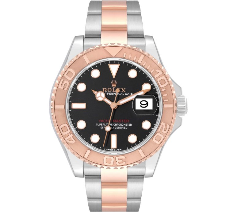 Rolex Yacht-master 40 Rose Gold Steel Black Dial Mens Watch 116621
