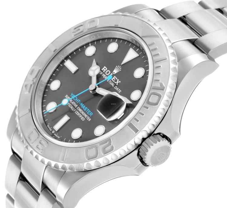 Rolex Yacht-master 40 Steel Platinum Bezel Rhodium Dial Mens Watch 126622 Box Card