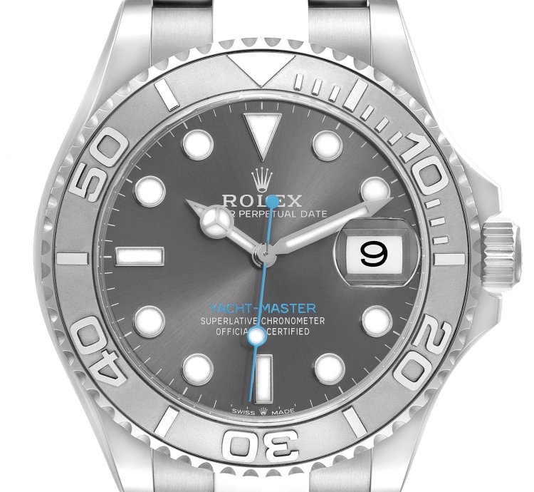 Rolex Yacht-master 40 Steel Platinum Bezel Rhodium Dial Mens Watch 126622 Box Card