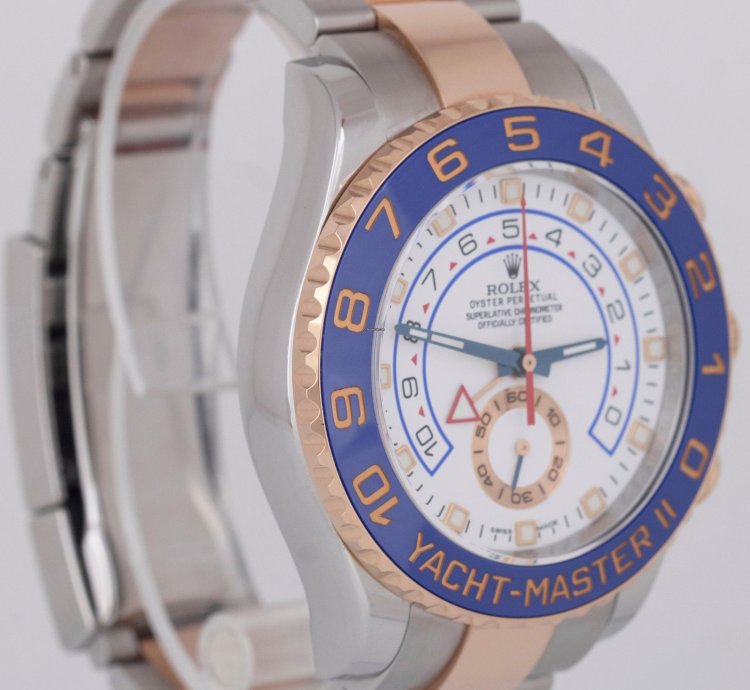 Rolex Yacht-master Ii 44mm 18k Rose Gold Stainless Steel Regatta Watch 116681