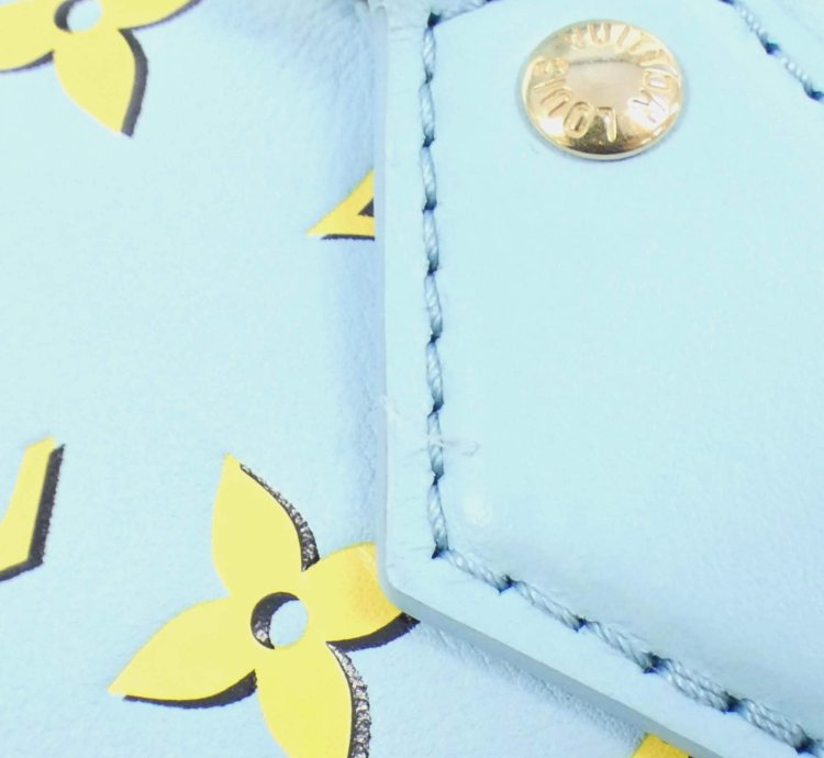 Louis Vuitton Baby Blue Leather Speedy Bandouliere Boston Bag