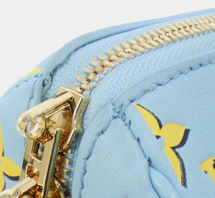 Louis Vuitton Baby Blue Leather Speedy Bandouliere Boston Bag