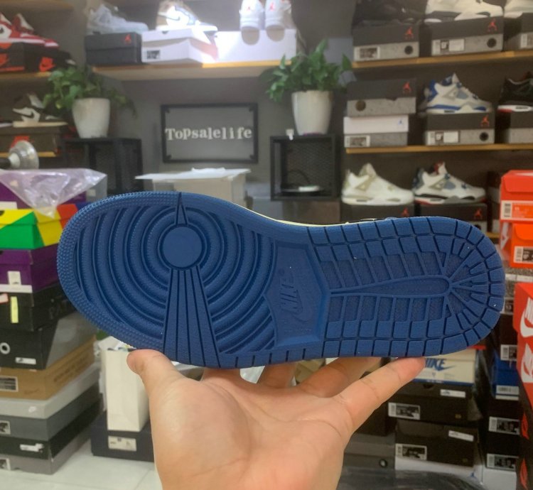 Fragment Design X Travis Scott X Air Jordan 1 Retro Low sail Black Military Blue