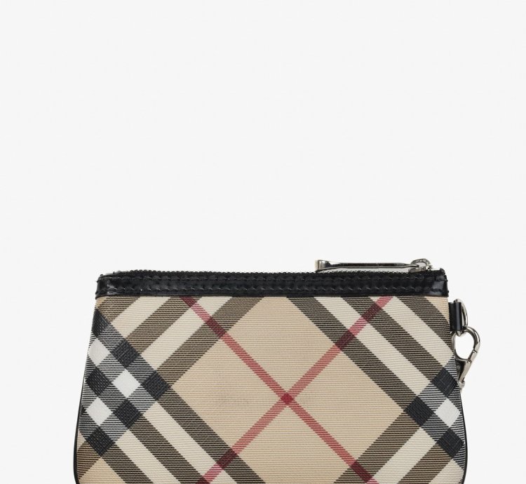 Burberry Basic Nova Check Flat Pouch Wristlet