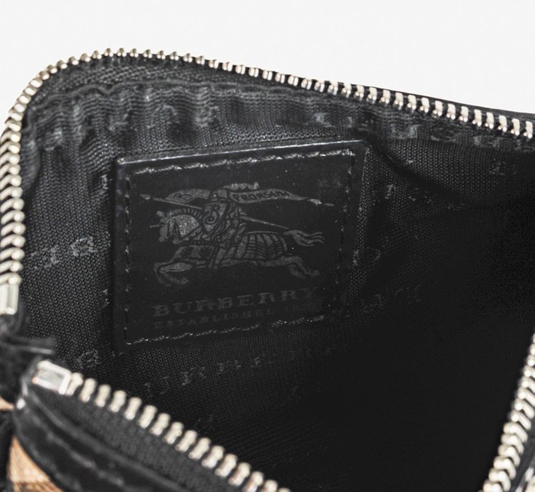 Burberry Basic Nova Check Flat Pouch Wristlet