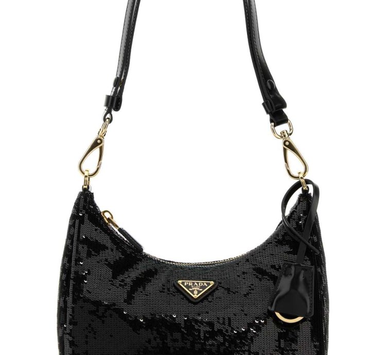 Black Fabric Re-edition Shoulder Bag