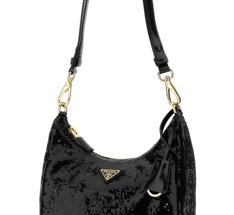 Black Fabric Re-edition Shoulder Bag
