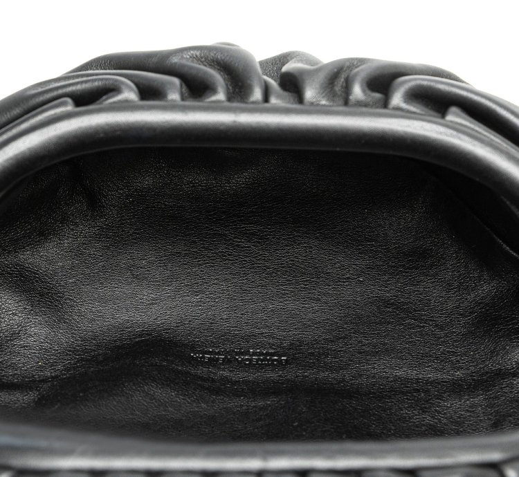 Black Lambskin Belt Chain Pouch