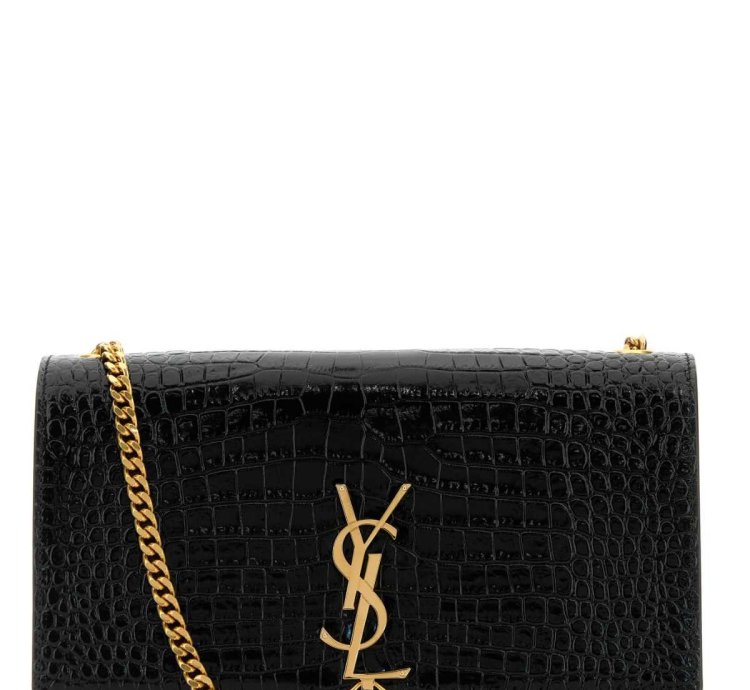 Black Leather Medium Kate Crossbody Bag