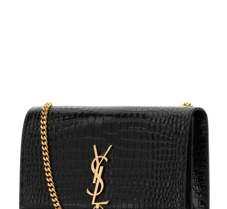 Black Leather Medium Kate Crossbody Bag
