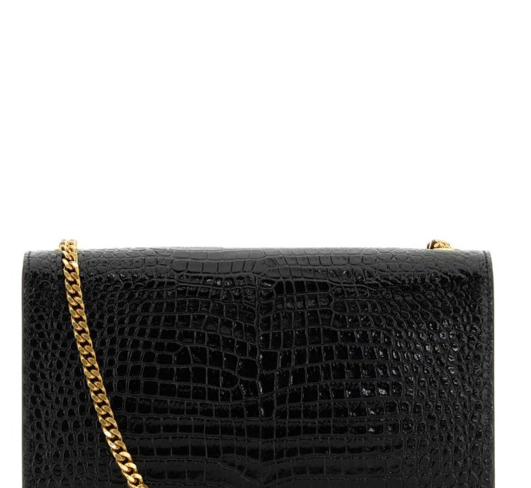 Black Leather Medium Kate Crossbody Bag