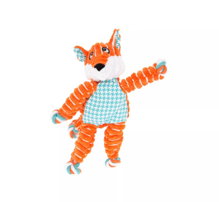 Floppy Knots Fox Dog Toy - Squeaker Rope Toy