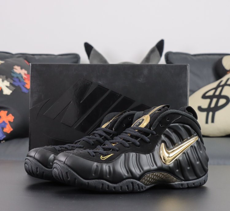 Nike Foamposlie Pro Black Metallic Gold 624041-009