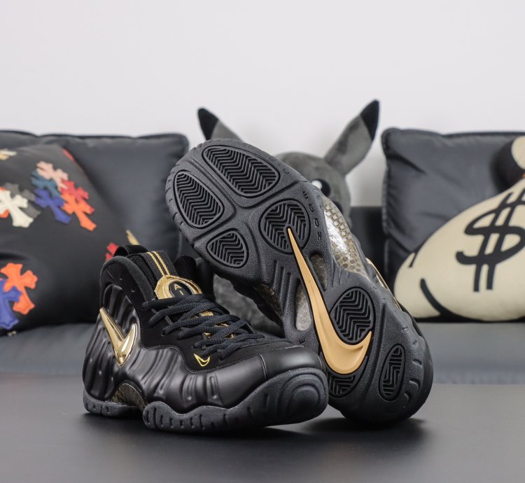 Nike Foamposlie Pro Black Metallic Gold 624041-009