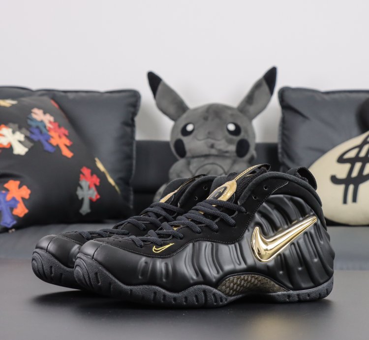 Nike Foamposlie Pro Black Metallic Gold 624041-009