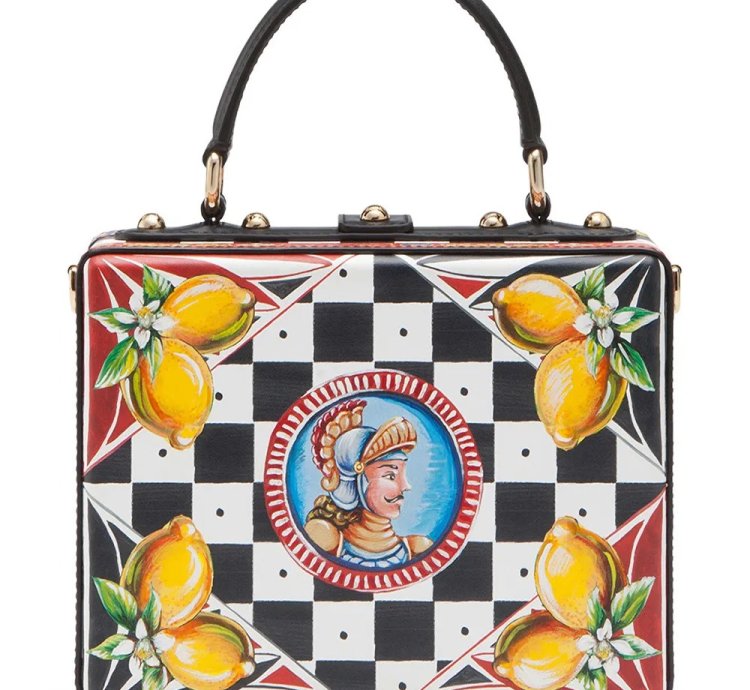 Dolce Gabbana Dolce Box Carretto Print Top Handle Bag