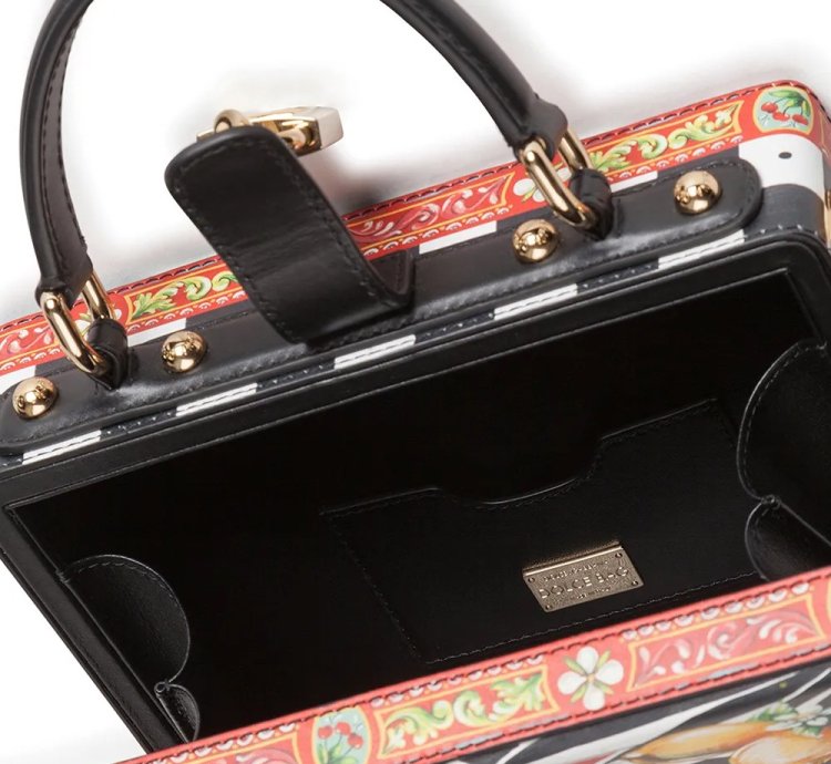 Dolce Gabbana Dolce Box Carretto Print Top Handle Bag