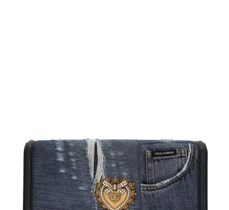 Dolce Gabbana Devotion Patchwork Denim Shoulder Bag