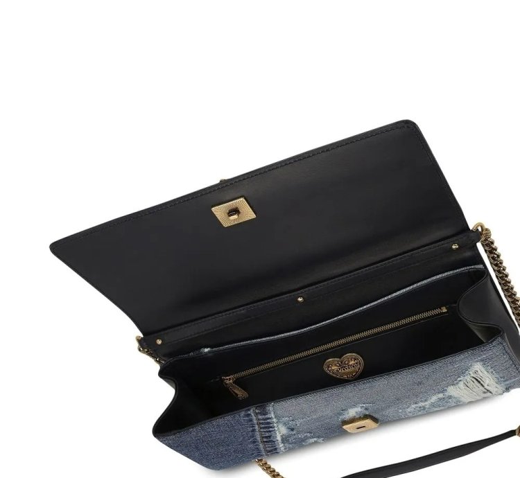Dolce Gabbana Devotion Patchwork Denim Shoulder Bag