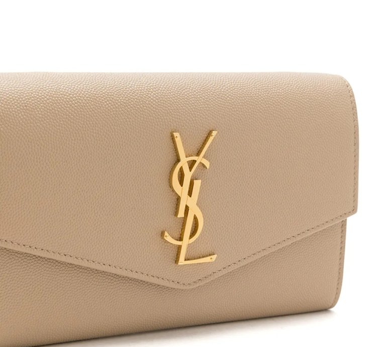 Saint Laurent Uptown Envelope Leather Clutch Bag
