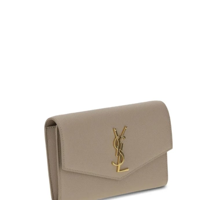 Saint Laurent Uptown Envelope Leather Clutch Bag