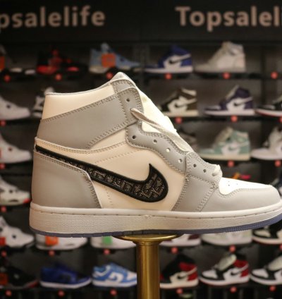 Dior x Air Jordan 1 High OG 'White Wolf Grey'
