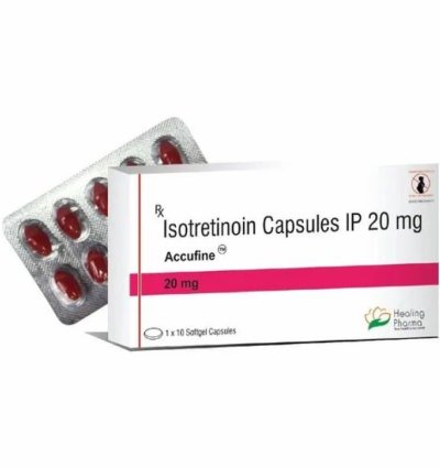 Accufine Isotretinion 20 mg Capsules 100 % Oringal 10 pils