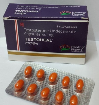 Testoheal Testosterone 40mg Capsule treatment of male hypogonadism 10 pills