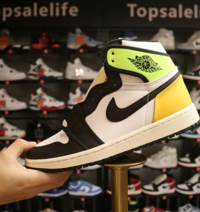 Nike Air Jordan 1 Retro High White Black Volt University Gold