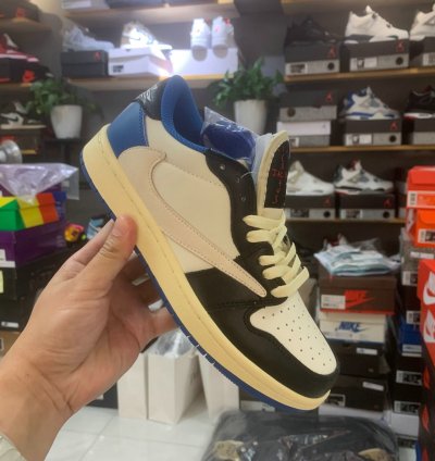 Fragment Design x Travis Scott x Air Jordan 1 Retro Low 'Military Blue' DM7866-140