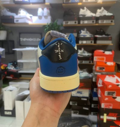 Fragment Design x Travis Scott x Air Jordan 1 Retro Low 'Military Blue' DM7866-140