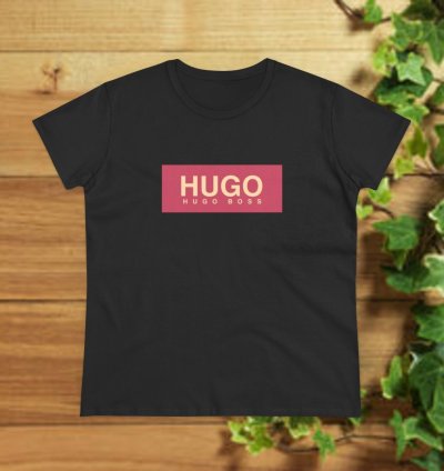 T Shirt Hugo Boss Women Tee Black Size USA