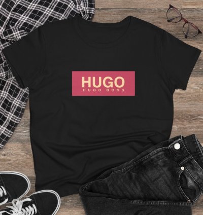 T Shirt Hugo Boss Women Tee Black Size USA