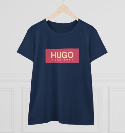 T Shirt Hugo Boss Women Tee Navy Size USA
