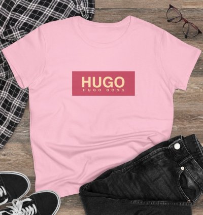 T Shirt Hugo Boss Women Tee Light Pink Size USA