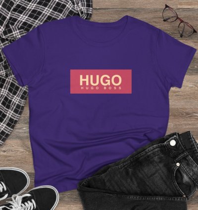 T Shirt Hugo Boss Women Tee Purple Size USA