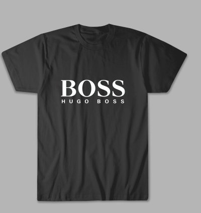 Hugo Boss Logo Unisex Black T Shirt - Size USA