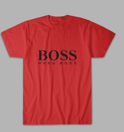 Hugo Boss Logo Unisex Red T Shirt - Size USA