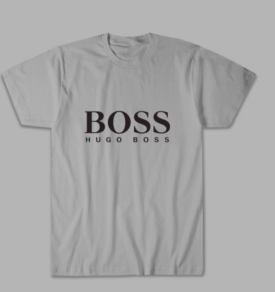 Hugo Boss Logo Unisex Grey T Shirt - Size USA