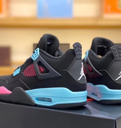 Jordan 4 Retro ' Black Blue Vivid Pink ' Thunder Sneakers