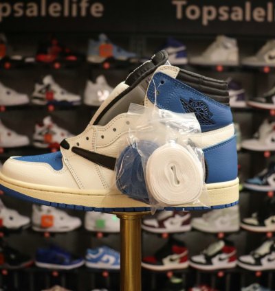 Fragment Design x Travis Scott x Air Jordan 1 Retro High 'Military Blue