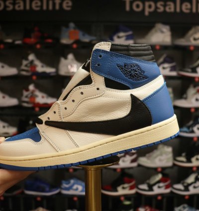 Fragment Design x Travis Scott x Air Jordan 1 Retro High 'Military Blue